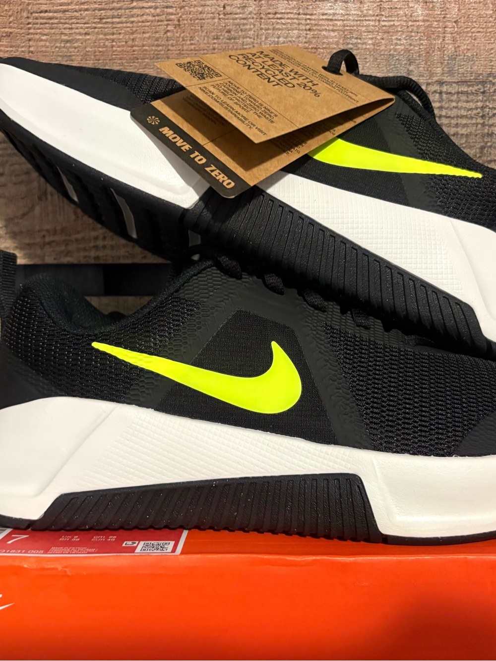 Nike Black Sneakers with Neon Yellow Swoosh